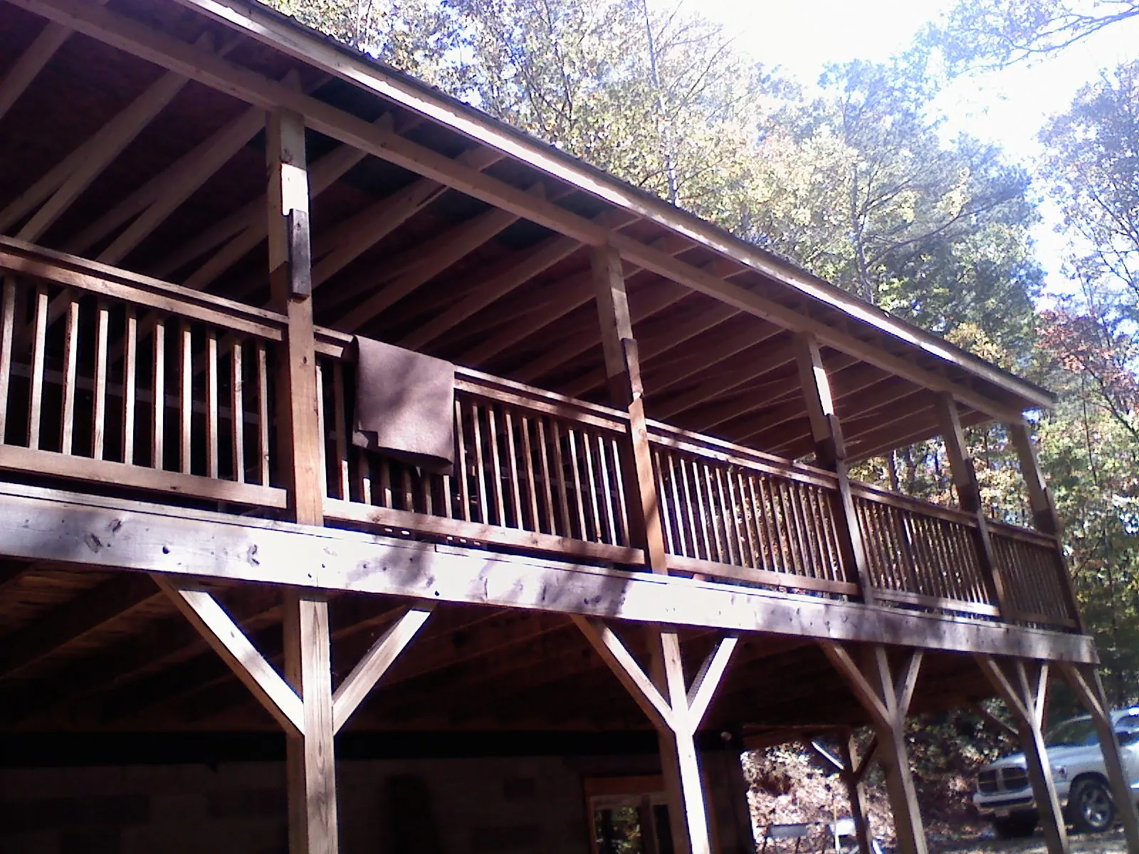 Timber framing under a new elevated porch and deck — Roof Leak Repair in Dacula by Roofing Brothers